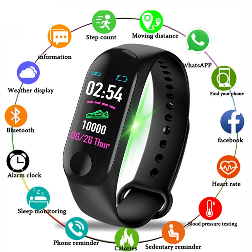 Reloj de pulsera Led M3 para hombre y mujer, pulsera deportiva inteligente  con pantalla a Color, rastreador de actividad para correr, frecuencia  cardíaca, de silicona, nuevo - AliExpress