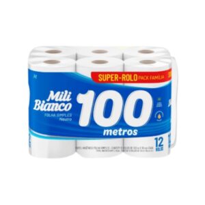 Papel Higiénico Mili Ph 12 Rollos de 100 metros / Neutro