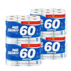 Papel Higiénico Mili. Paqueton 12x60 Metros Funda 4 Pack