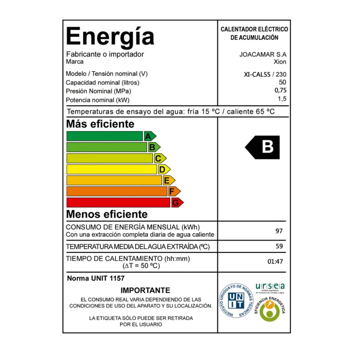 TERMOTANQUE XION 50 LITROS - Imagen 2