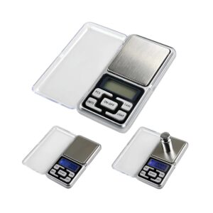 BALANZA DIGITAL 0,1 GRAMOS A 500 MINI DE BOLSILLO PLATEADO