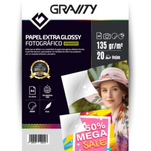 PAPEL FOTO A4 AUTOADHESIVO BRILLANTE  HOJAS 135G 20H