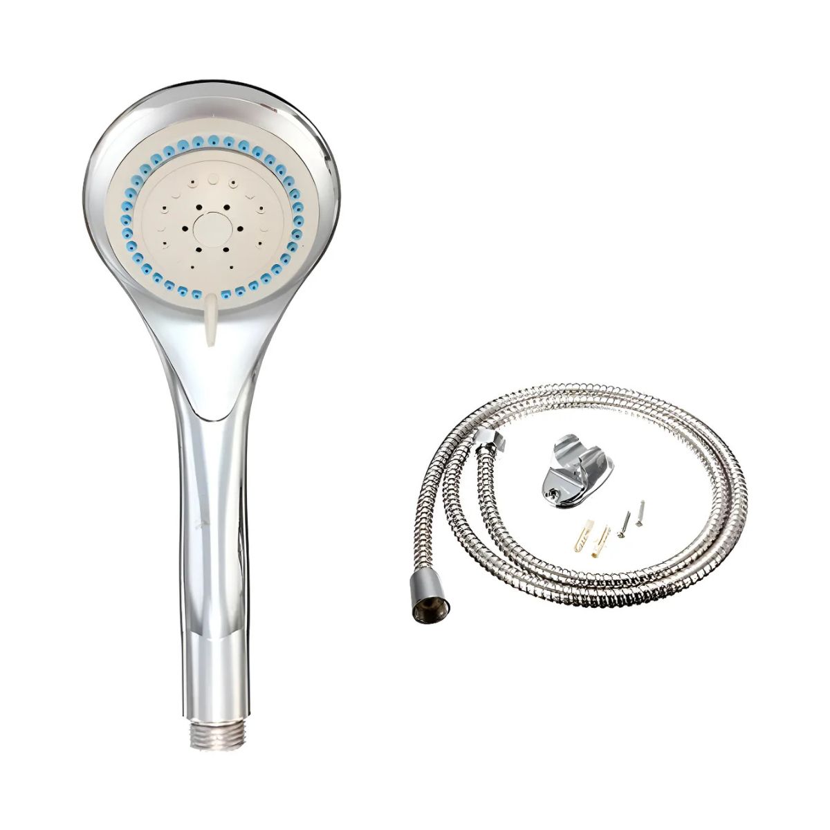 DUCHERO TELÉFONO 1,5 METROS CON ACCESORIOS CROMADO BRILLANTE