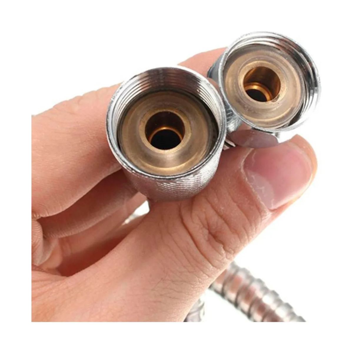 DUCHERO TELÉFONO 1,5 METROS CON ACCESORIOS CROMADO BRILLANTE - Imagen 3