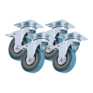 RUEDA GIRATORIA CON FRENO 75MM AZUL