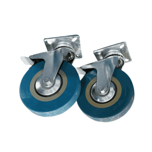 RUEDA GIRATORIA CON FRENO 125MM GOMA METAL