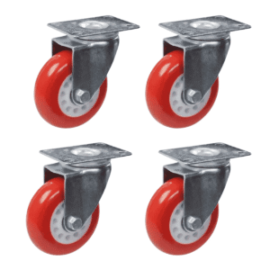 RUEDA GIRATORIA 30MM ROJA 4 Unidades