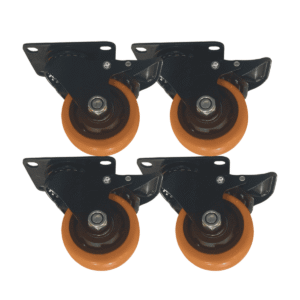 RUEDA GIRATORIA CON FRENO 65MM 4 UNIDADES