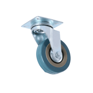 RUEDA GIRATORIA 75MM GOMA METAL AZUL