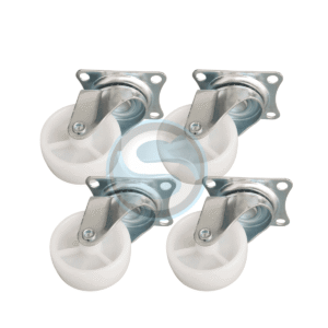 RUEDA GIRATORIA BLANCA NAILON 75MM 4 UNIDADES