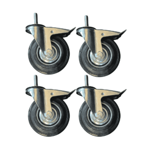 RUEDA GIRATORIA CON PERNO ROSCADO 125MM 4 UNIDADES