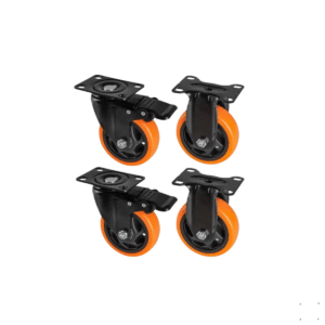 RUEDA 75MM CON RULEMAN 2 FIJAS 2 GIRATORIAS CON FRENO