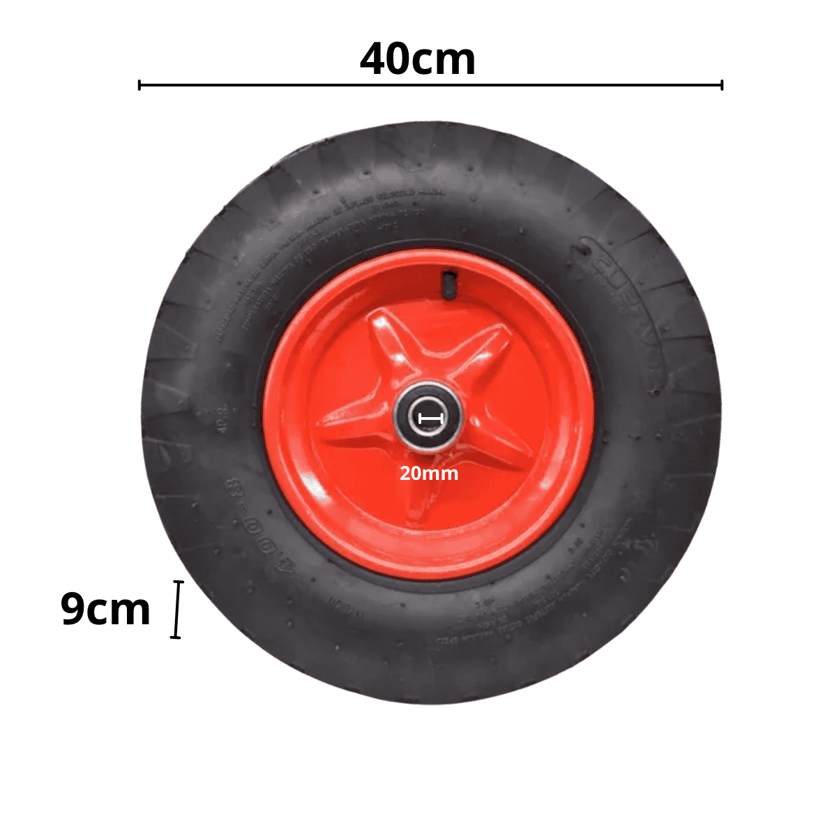 RUEDA INFLABLE LLANTA METAL 40CM DOBLE RULEMAN - Imagen 2