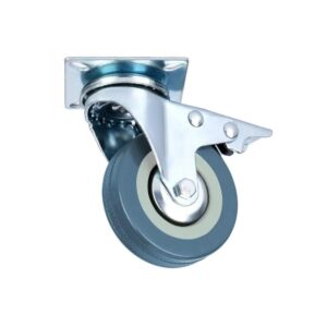 RUEDA GIRATORIA CON FRENO 65MM AZUL