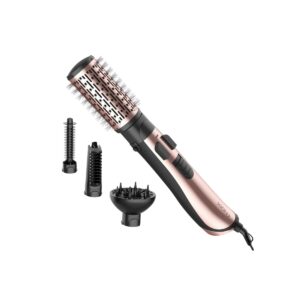 SECADOR ROTATIVO CON CEPILLO Y ACCESORIOS ROSADO CON NEGRO