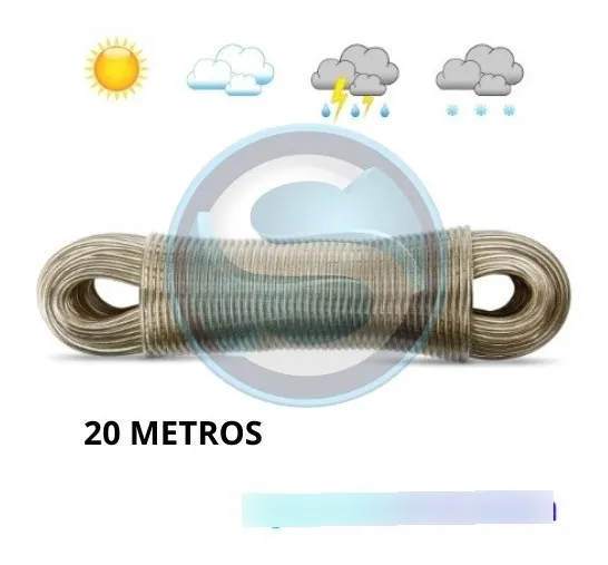 Cuerda para Ropa 20 m Acero con Revestimiento PVC - 73-1985 - Imagen 2