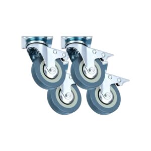 RUEDA 50MM GIRATORIA CON FRENO GOMA-METAL