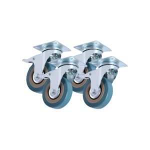 RUEDA 65MM GIRATORIA CON FRENO GOMA-METAL