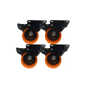 RUEDA 65MM GIRATORIA CON FRENO CON RULEMAN