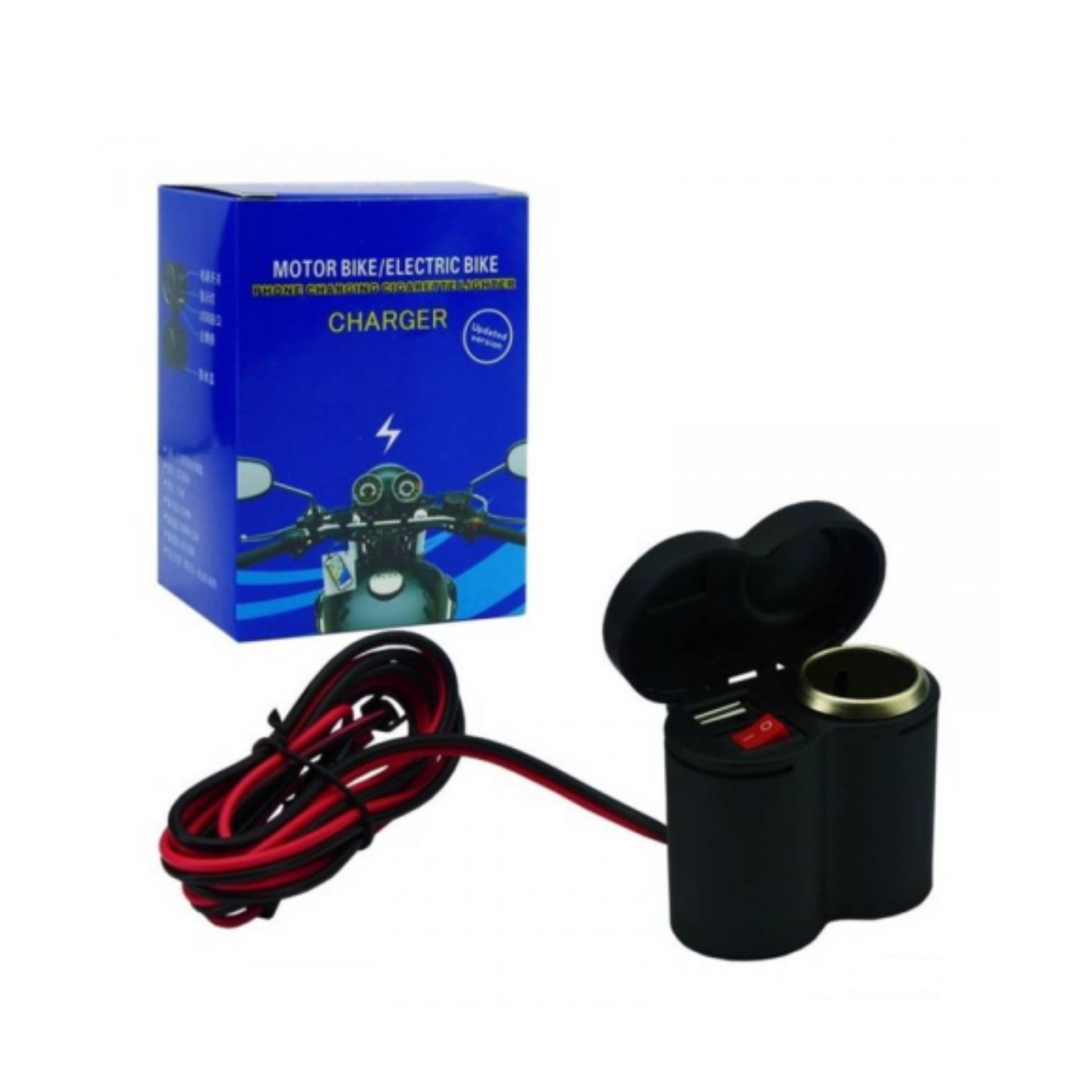 Cargador para Manillar de Moto 12V + Puerto USB con Interruptor - Imagen 3