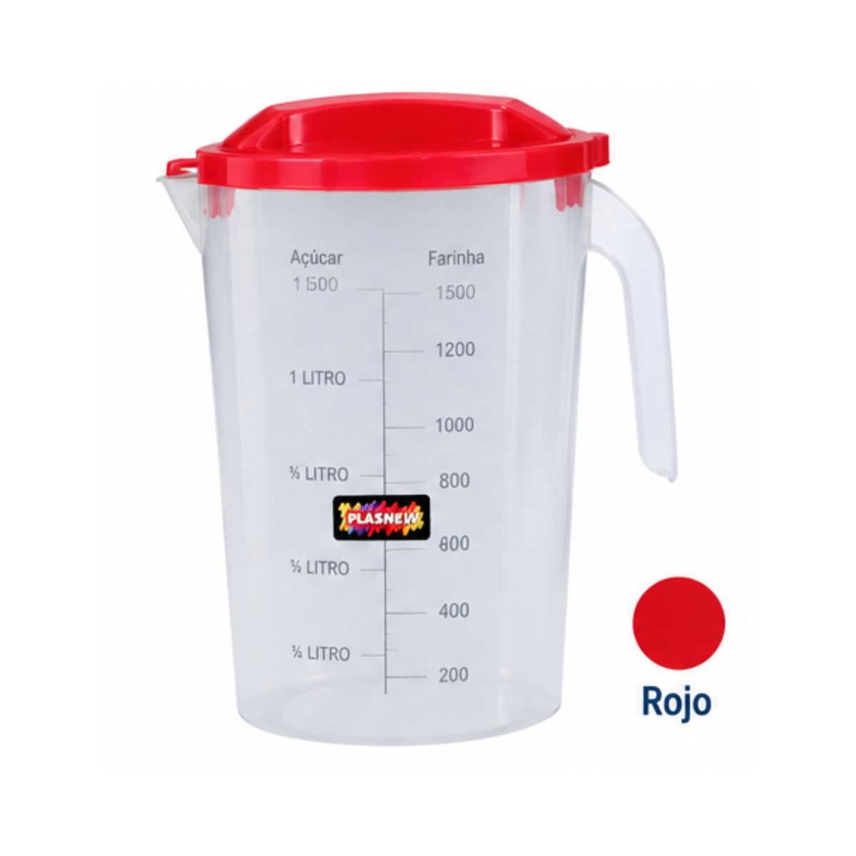 Jarra Medidora Oval con Tapa Plasnew 1,8 L – Ref. 381 - Imagen 2