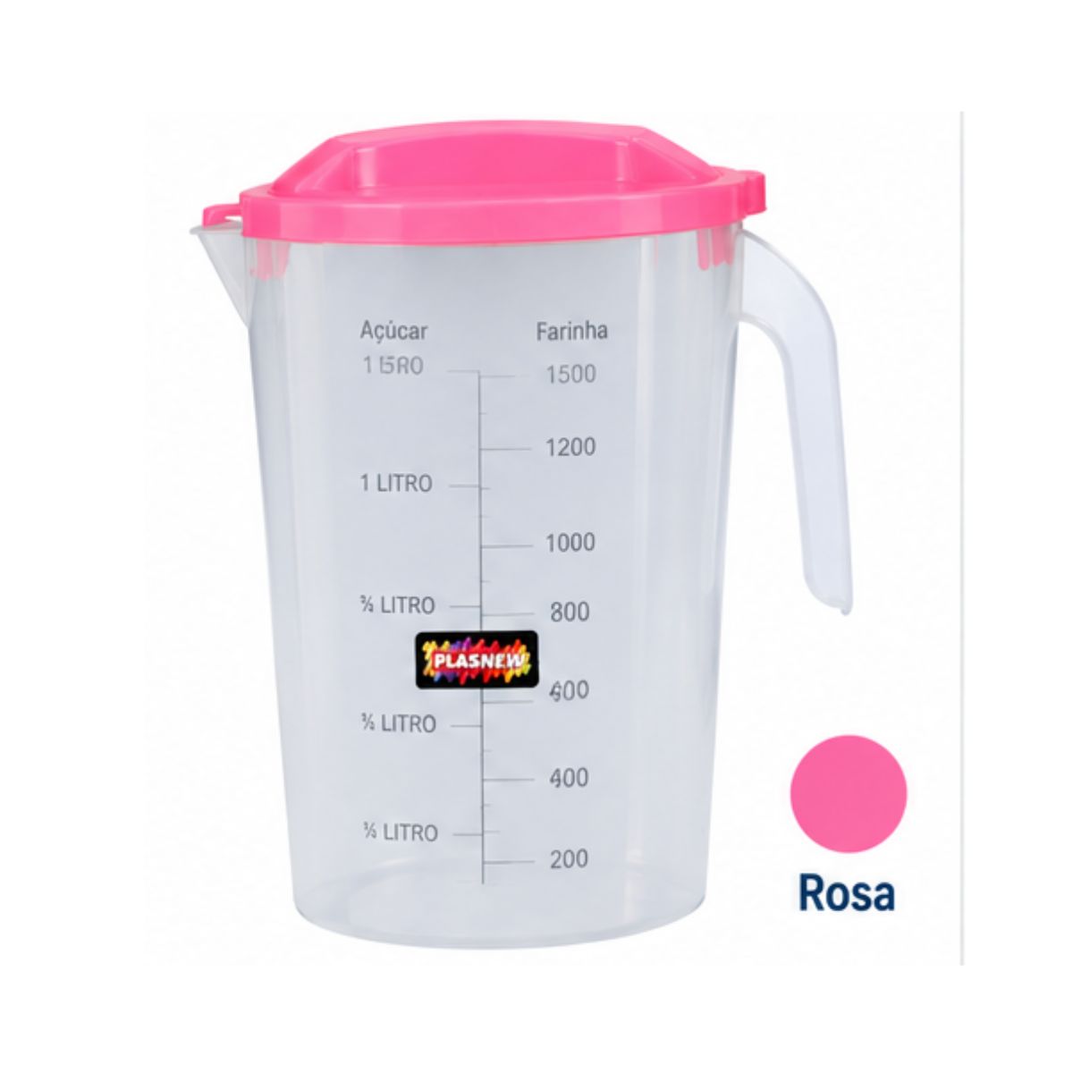 Jarra Medidora Oval con Tapa Plasnew 1,8 L – Ref. 381 - Imagen 3