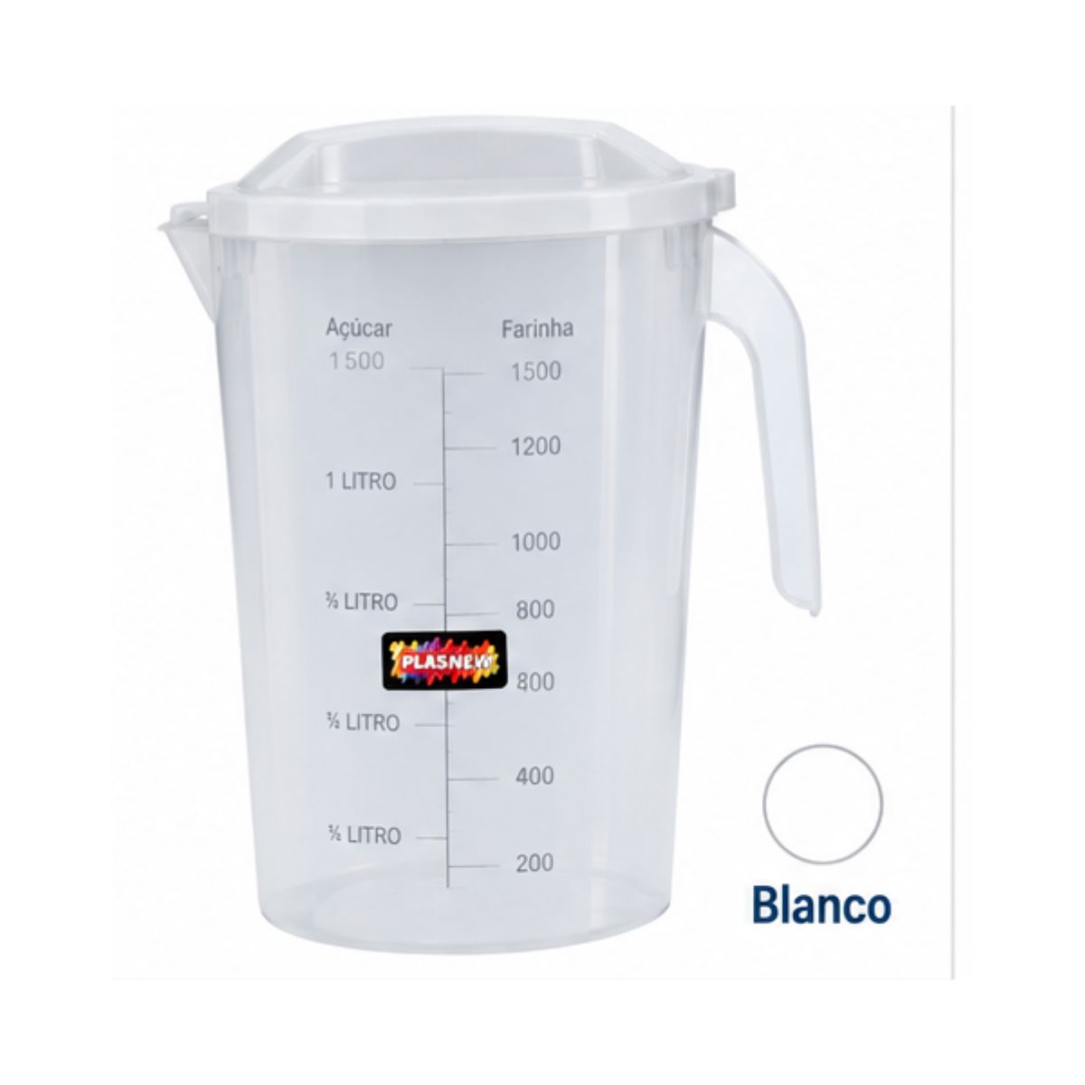 Jarra Medidora Oval con Tapa Plasnew 1,8 L – Ref. 381 - Imagen 4
