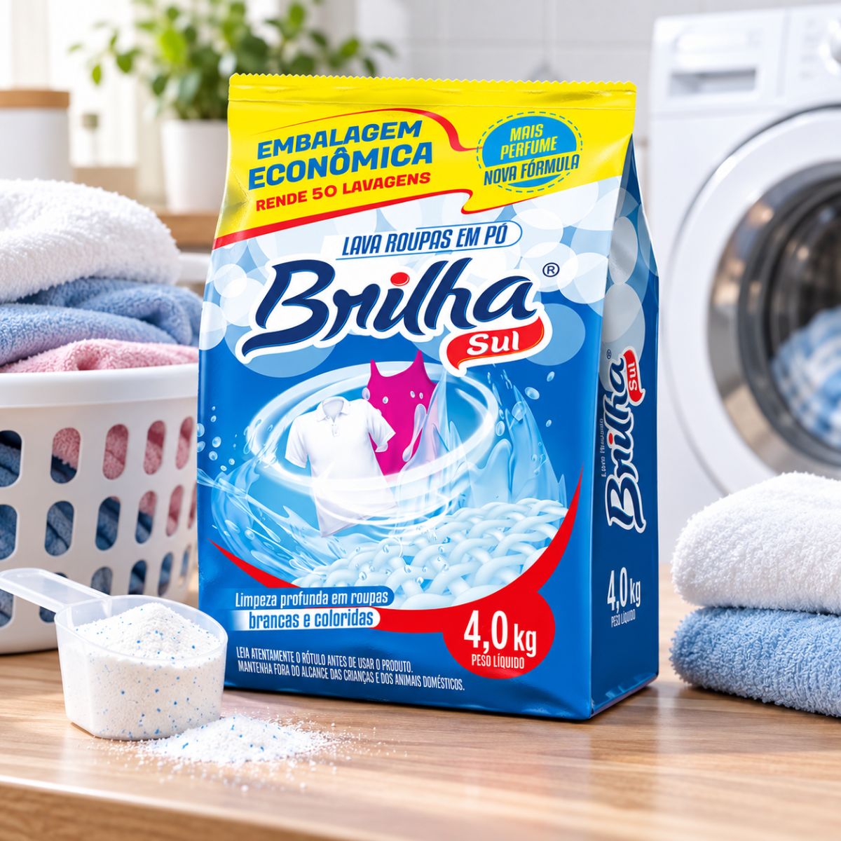 Jabón en polvo Brilha Sul 4 kg para ropa blanca y de color