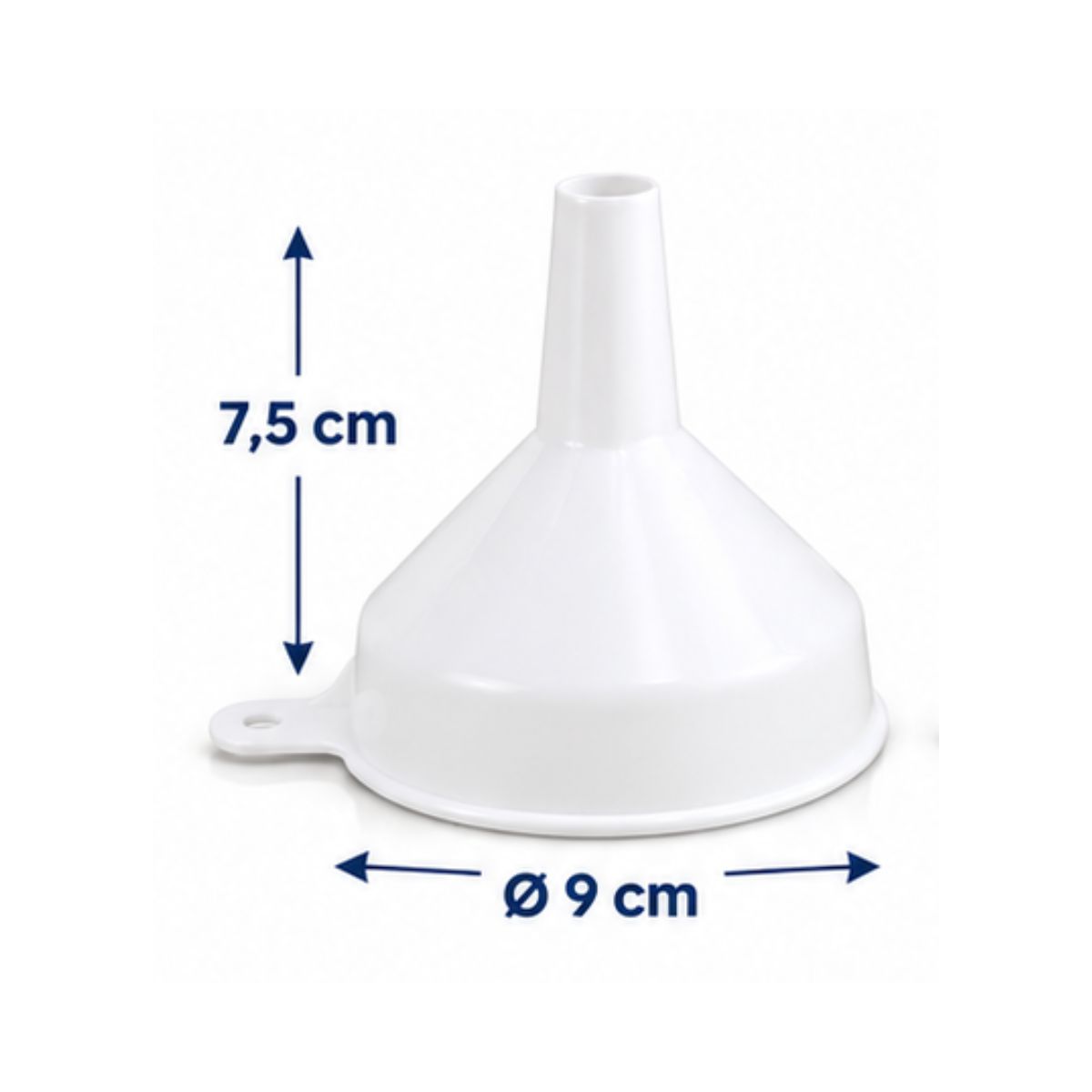 Embudo Premium Plastilovers blanco P 9,5 x 10 cm detalle