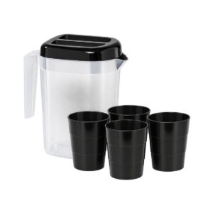 Juego de Jarra Jaguar 2 L con 4 Vasos – Negro