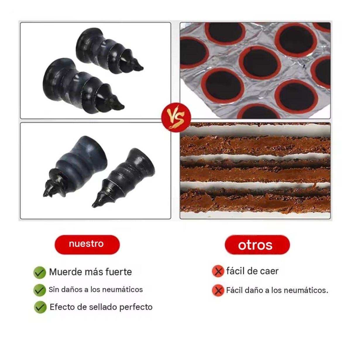 Kit Repara Pinchazos Neumáticos Tarugo Tornillo X10 - Imagen 4