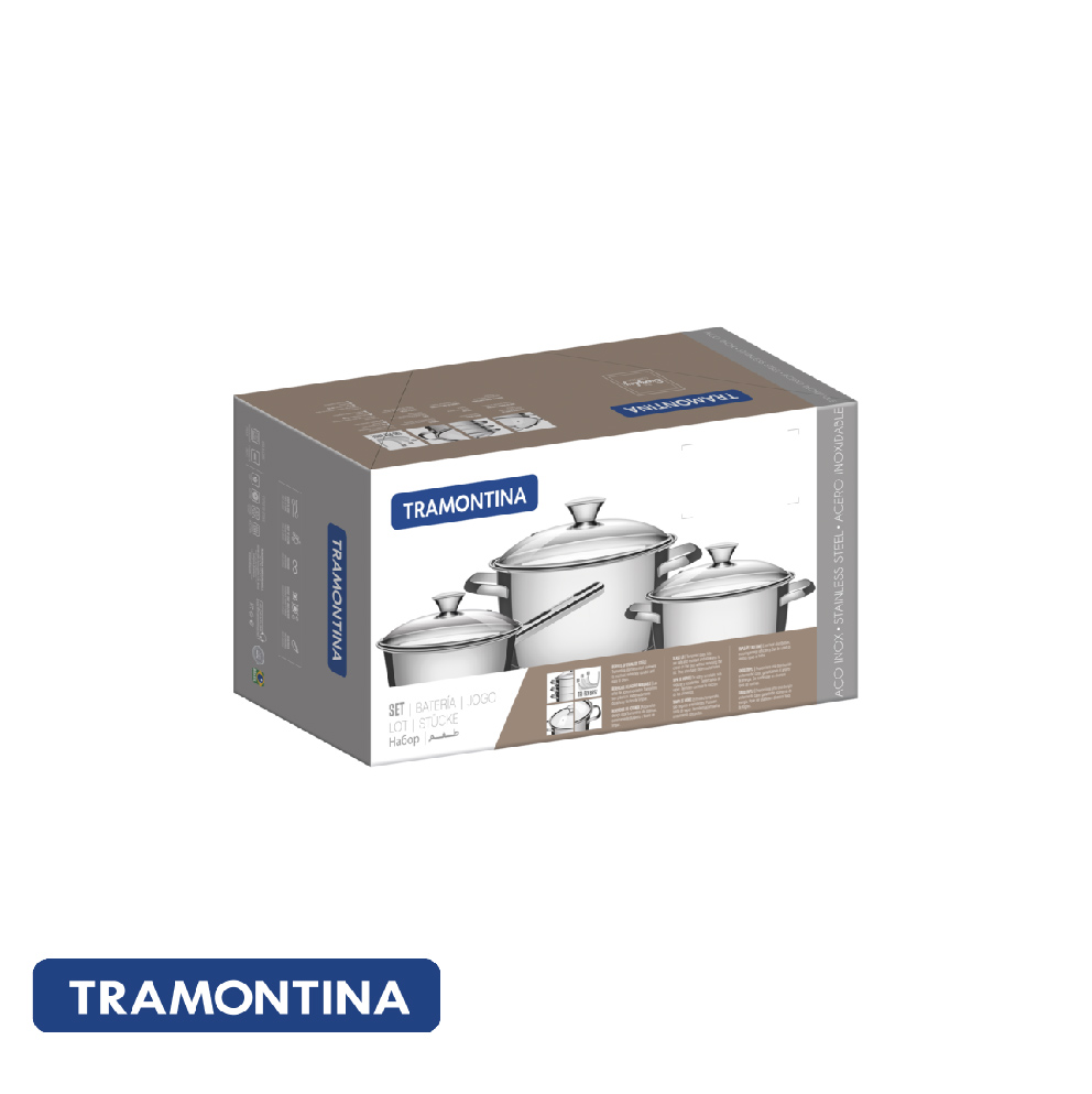 Batería de cocina Tramontina Allegra de 4 piezas en acero inoxidable - imagen 2