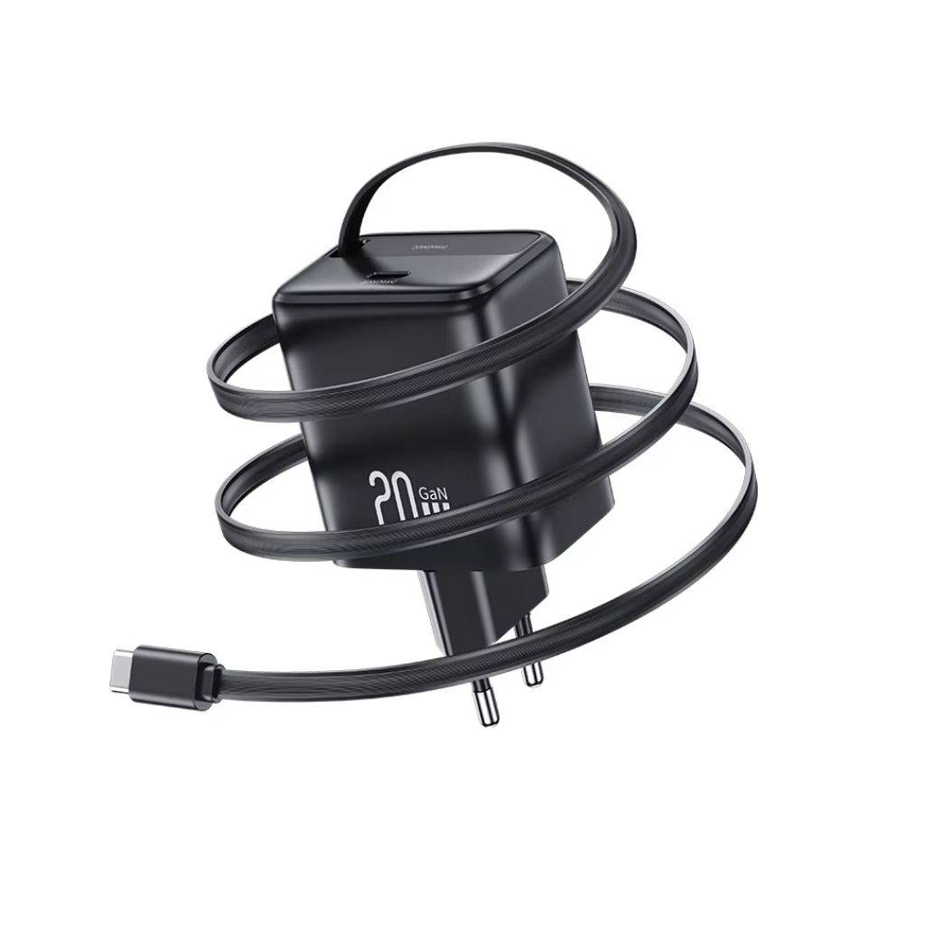 cargador GaN 20W USB-C retráctil