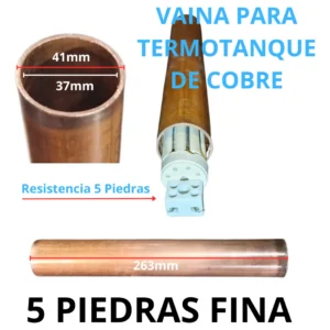 vaina de cobre para calefón 5 piedras