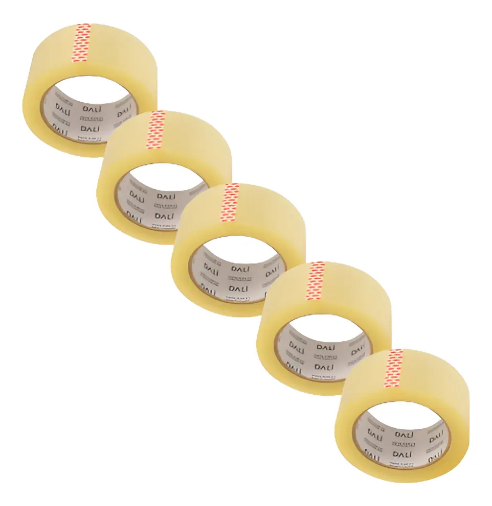 Cinta de empaque ancha transparente 100 m pack de 5 rollos