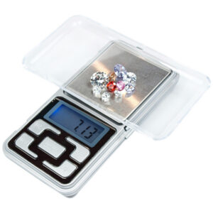 Mini balanza digital de precisión 0,1 g a 500 g plateada