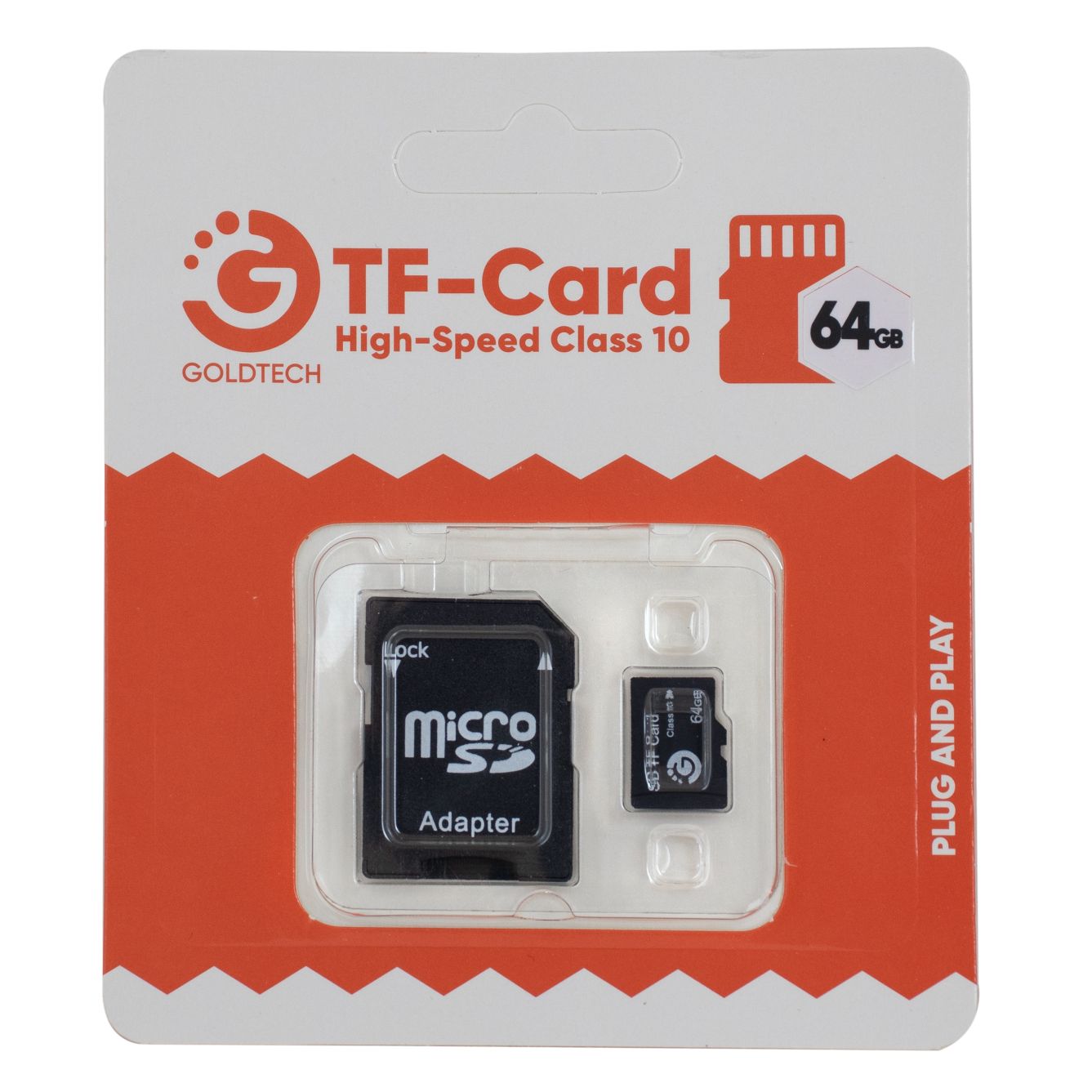 Memoria Micro SD Goldtech 64GB Clase 10 con adaptador