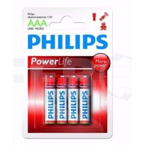 Pilas alcalinas Philips AAA pack de 4 unidades