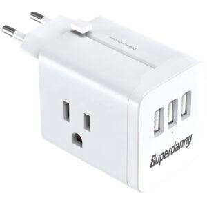 adaptador viaje 3 tomas 3 USB