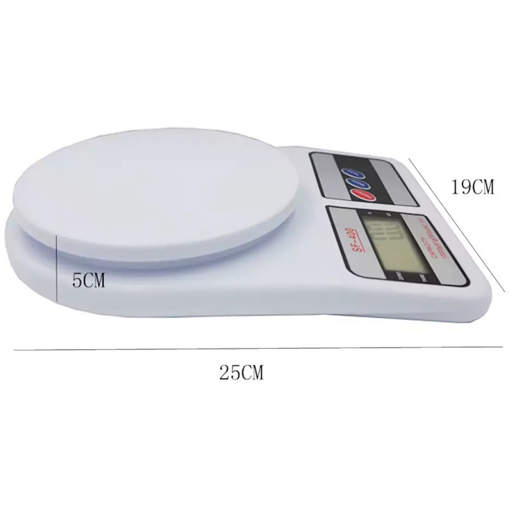 Balanza digital de cocina 1 g a 10 kg blanca detalle
