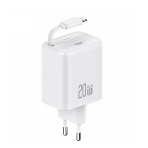 Cargador USAMS 20W PD USB-C con cable retráctil 80 cm CC233